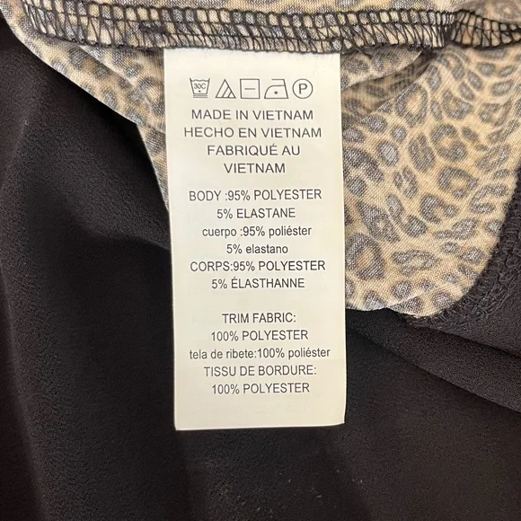 NWOT Michael Kors Drop Hem Leopard Long Sleeve Dress Pleated Stretchy Size XS - Picture 9 of 11